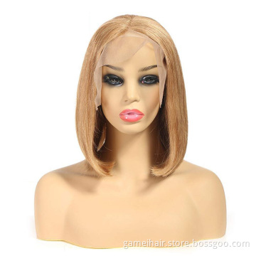 short cut Ombre curly  short lace  Brazilian Strights  original Brazilian  10A  613 blonde closure  big human hair